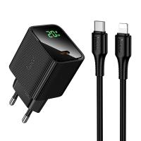 Сетевое зарядное устройство HOCO CS82A Excellent 1xUSB-C с Кабелем Type-C - Lightning, 20W, черный