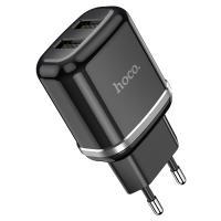Сетевое зарядное устройство HOCO N4 Aspiring 2xUSB, 2.4A, 10.8W, черный