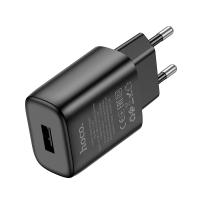 Сетевое зарядное устройство HOCO C134A Solid 1xUSB, 2.4A, черный