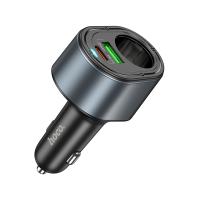 Автомобильное зарядное устройство HOCO Z56 Friend, 1xUSB + 1xUSB-C + 1 прикуриватель, 3A, 240W, черный