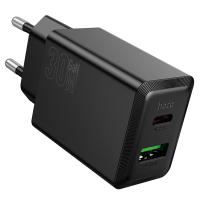 Сетевое зарядное устройство HOCO N71 Nuevo 1xUSB + 1xUSB-C, 3A, 30W, черный