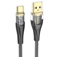 Кабель USB HOCO U121 Gold USB - Type-C, 3A, 1.2 м, черный
