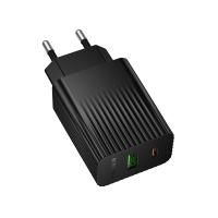 Сетевое зарядное устройство BOROFONE BAS76A Source 1xUSB + 1xUSB-C, 3A, 30W, черный