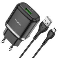 Сетевое зарядное устройство HOCO N3 Special 1xUSB с Кабелем USB - Micro, 3A, 18W, черный