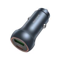 Автомобильное зарядное устройство BOROFONE BZ32B Fresh, 1xUSB + 1xUSB-C, 48W, серый металлик