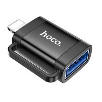 Переходник/Адаптер HOCO UA31A Lightning (m) - USB (f), черный