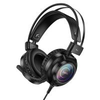 Проводные наушники HOCO W110 Resource, USB+Jack 3.5mm, 2 м, черный