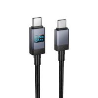 Кабель USB-C HOCO X118 Generous Type-C - Type-C, 3A, 60W, 1 м, черный