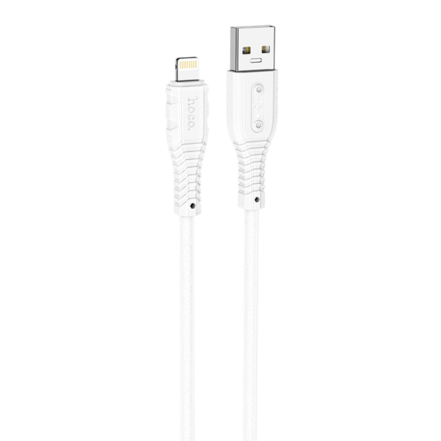 Кабель USB HOCO X67 Nano USB - Lightning, 2.4А, 1 м, белый оптом