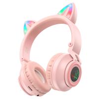 Беспроводные наушники накладные BOROFONE BO18 Cat ear, Bluetooth, розовый