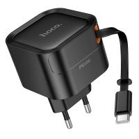 Сетевое зарядное устройство HOCO C153A Changer 1xUSB-C, 20W, черный