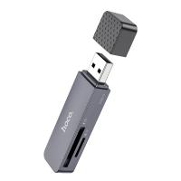 Переходник/Адаптер HOCO HB45 Spirit 2 в 1 USB3.0 (m) - TF/SD, черный
