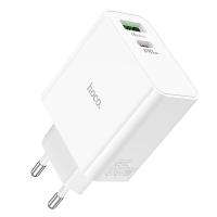 Сетевое зарядное устройство HOCO C113A Awesome 1xUSB + 1xUSB-C, 65W, белый