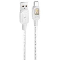 Кабель USB HOCO U124 Stone silicone USB - Type-C, 3A, 1.2 м, серый