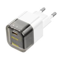 Сетевое зарядное устройство HOCO C125A Transparent 1xUSB-C, 20W, прозрачный черный