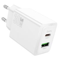 Сетевое зарядное устройство HOCO N71 Nuevo 1xUSB + 1xUSB-C, 3A, 30W, белый