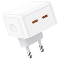 Сетевое зарядное устройство BOROFONE BA76A Source 2xUSB-C, 35W, белый