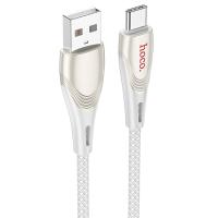 Кабель USB HOCO U133 Monte USB - Type-C, 3A, 1.2 м, серый