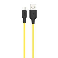 Кабель USB HOCO X21 Plus Silicone USB - MicroUSB, 2.4А, 1 м, черный+желтый