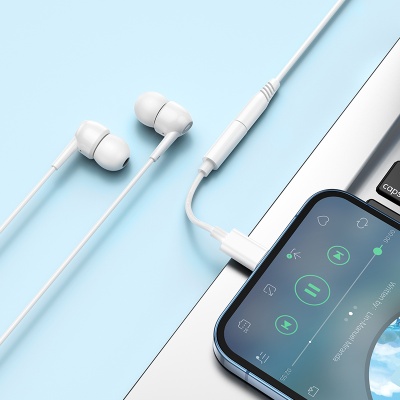 Переходник/Адаптер BOROFONE BV21 Genuine Lightning (m) - Jack 3,5 (f), 8.2 см, белый