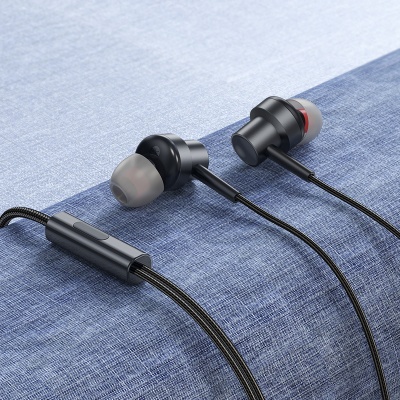 Проводные наушники BOROFONE BM87 Element, Jack 3.5mm, 1.2 м, черный