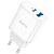 Сетевое зарядное устройство HOCO C105A Stage 1xUSB + 1xUSB-C, 3A, 20W, белый