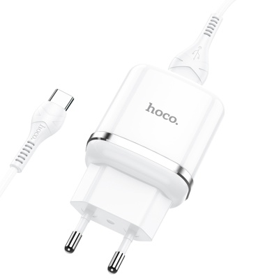 Сетевое зарядное устройство HOCO N3 Special 1xUSB с Кабелем USB - Type-C, 3A, 18W, белый
