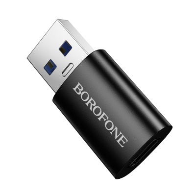 Переходник/Адаптер BOROFONE BV26B USB3.0 (m) - Type-C (f), черный