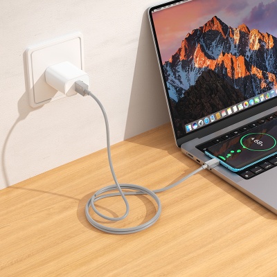 Кабель USB HOCO X107 Favor USB - Type-C, 3A, 1 м, серый