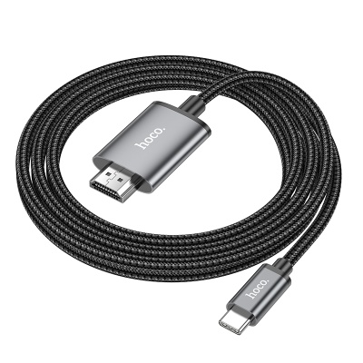 Видеокабель HOCO UA27 4K HDMI (m) - Type-C (m), 2 м, серый металлик