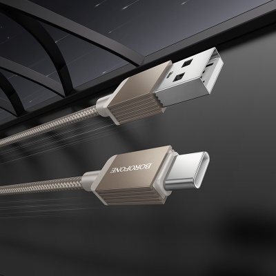 Кабель USB BOROFONE BX120 Placer USB - Type-C, 3A, 1 м, золотой