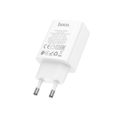 Сетевое зарядное устройство HOCO C143A Benefit 1xUSB-C, 20W, белый
