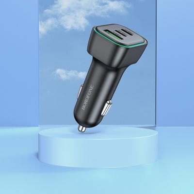 Автомобильное зарядное устройство BOROFONE BZ28C Trophie, 1xUSB + 2xUSB-C, 3A, 60W, черный