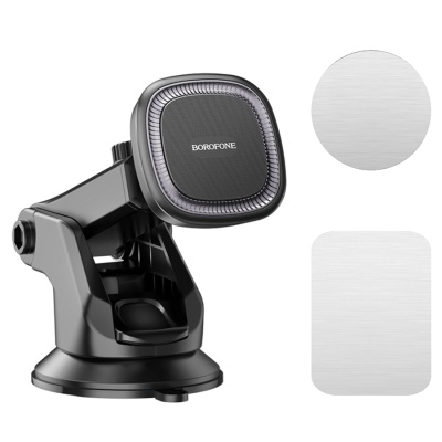 Автомобильный держатель BOROFONE BH97 NT Ice, магнитный, на приборная панель/лобовое стекло, черный+серый