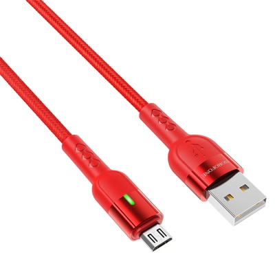 Кабель USB BOROFONE BU17 Starlight USB - MicroUSB, 2.4А, 1.2 м, красный