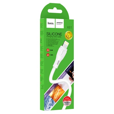 Кабель USB HOCO X61 Ultimate USB - Lightning, 2.4А, 1 м, белый