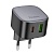 Сетевое зарядное устройство HOCO CS32A Rise 1xUSB + 1xUSB-C, 3A, 20W, черный