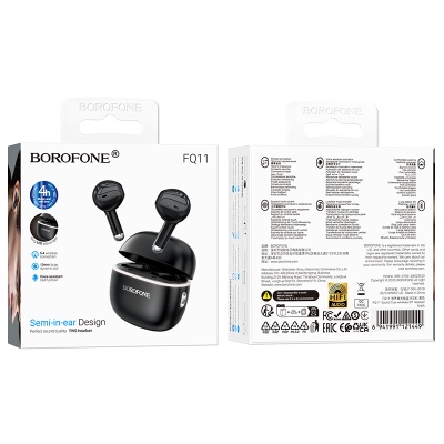Беспроводные наушники TWS BOROFONE FQ11 Sound, Bluetooth 5.4, черный