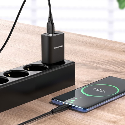Кабель USB BOROFONE BX48 USB - Type-C, 3A, 1 м, черный