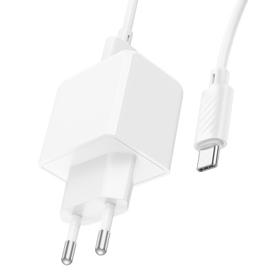 Сетевое зарядное устройство HOCO CS11A Ocean 1xUSB с Кабелем USB - Type-C, 2.1A, белый
