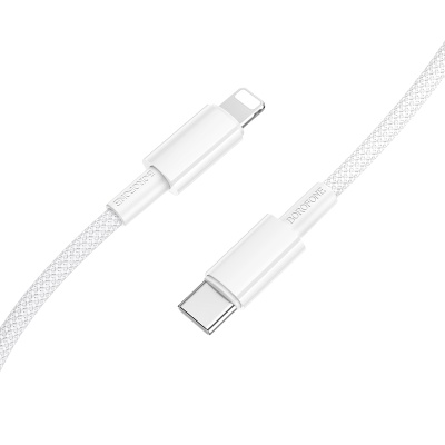 Кабель USB-C BOROFONE BX117 Source Type-C - Lightning, 27W, 1 м, белый