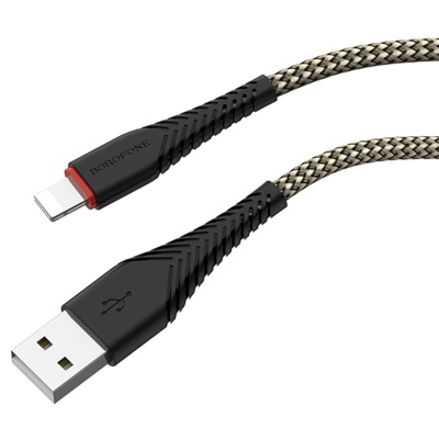 Кабель USB BOROFONE BX25 Powerful USB - Lightning, 2.4А, 1 м, черный