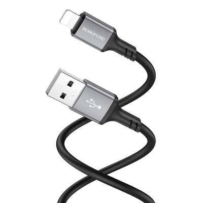 Кабель USB BOROFONE BX83 Famous USB - Lightning, 2.4А, 1 м, черный