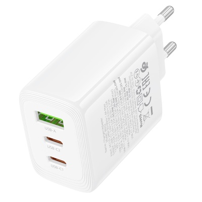 Сетевое зарядное устройство BOROFONE BN32 Cargador 1xUSB + 2xUSB-C, 65W, белый
