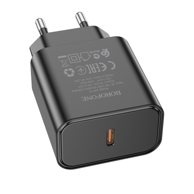 Сетевое зарядное устройство BOROFONE BA71A Power 1xUSB-C, 20W, черный
