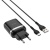 Сетевое зарядное устройство HOCO C12Q Smart 1xUSB с Кабелем USB - Type-C, 3A, 18W, черный