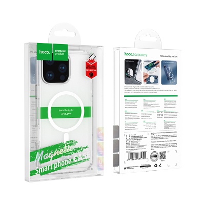 Чехол HOCO TPU Magnetic series для iPhone 16 Pro (6.3"), прозрачный