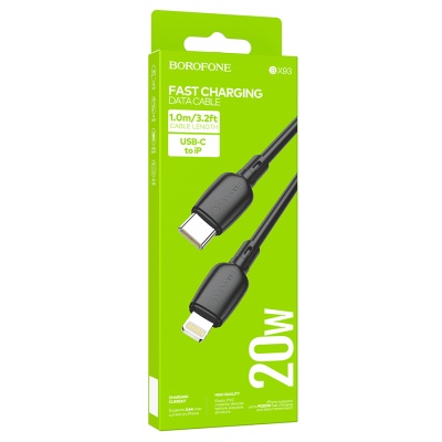 Кабель USB-C BOROFONE BX93 Super power Type-C - Lightning, 20W, 1 м, черный