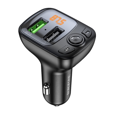 Автомобильное зарядное устройство с FM-Трансмиттер BOROFONE BC41 Eminency, 2xUSB, 1A, 18W, черный