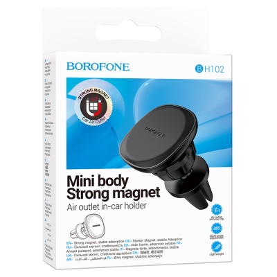 Автомобильный держатель BOROFONE BH102 Cloud, магнитный, на воздуховод, черный